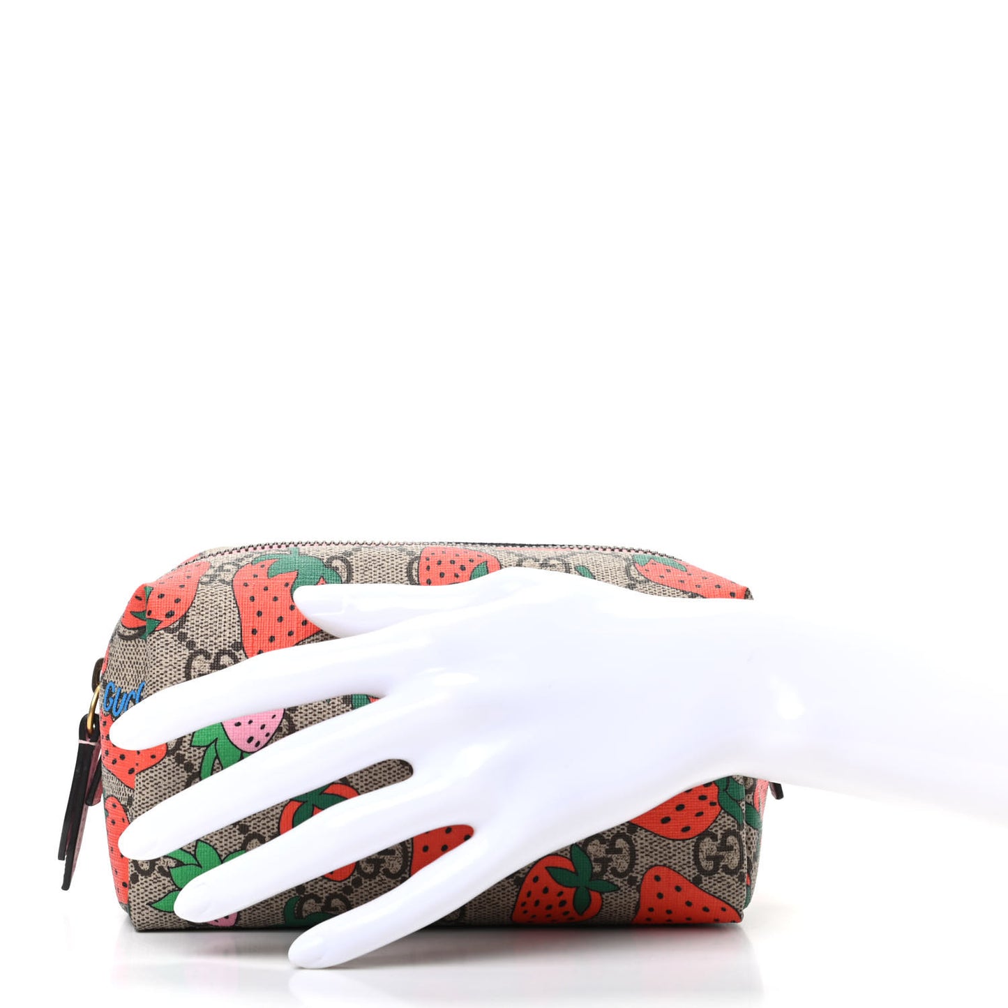 GG Supreme Monogram Strawberry Cosmetic Case