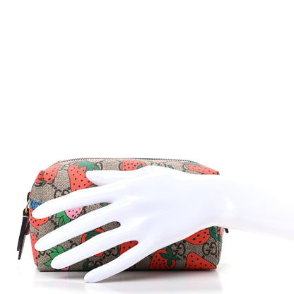 Gucci GG Supreme Monogram Strawberry Cosmetic Case 2 of 9