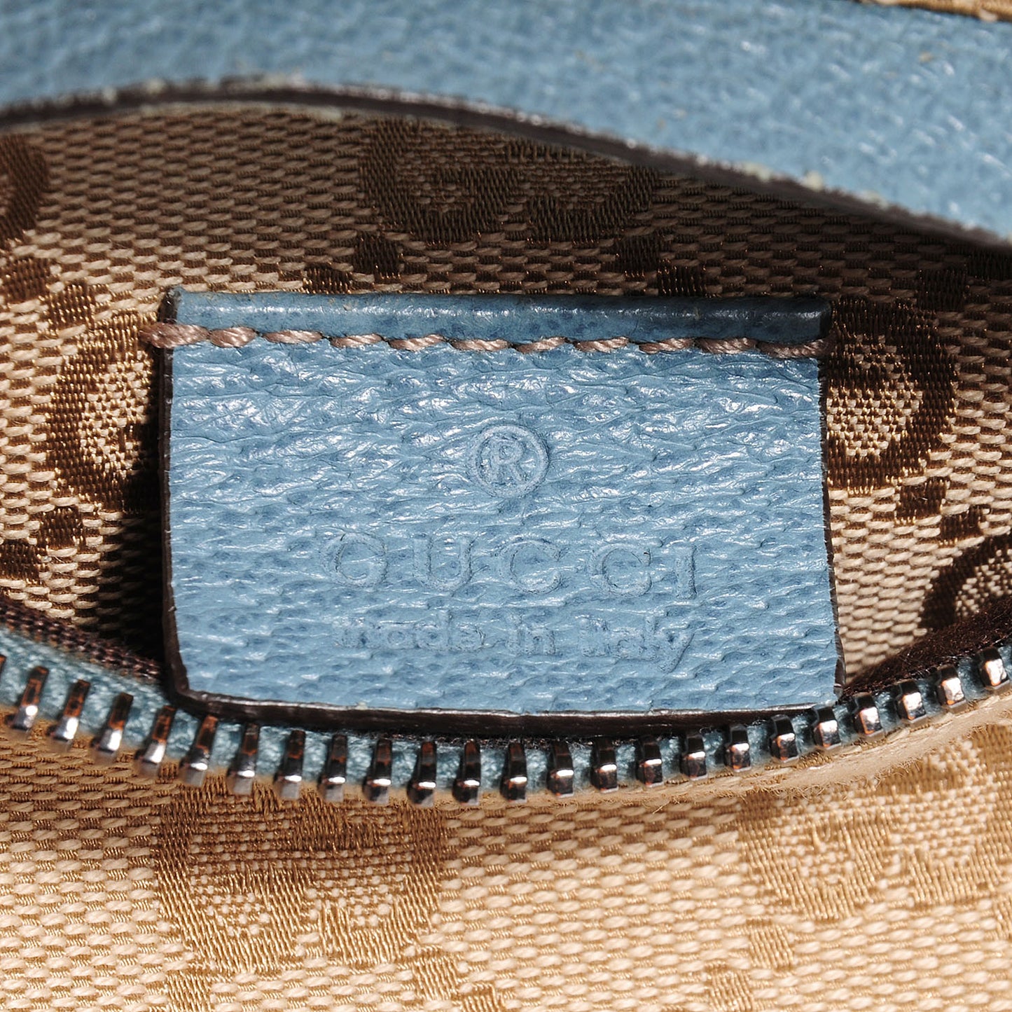 GG Monogram Web Double Pocket Belt Bag Blue