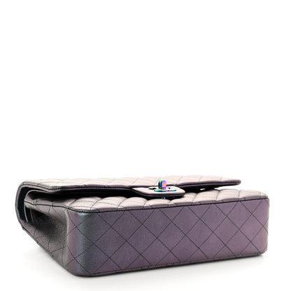 Chanel Iridescent Goatskin Quilted Medium Double Flap Purple 4 of 11