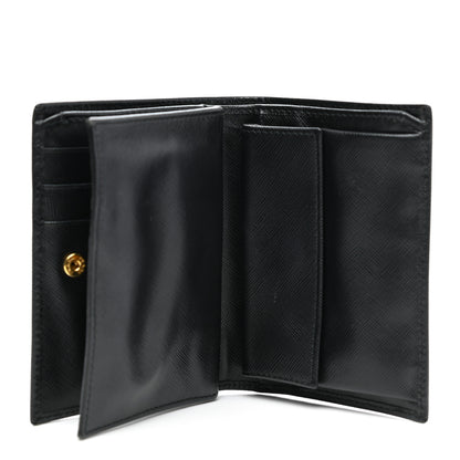 Prada Saffiano Metal Bi-Fold Wallet Black 4 of 6