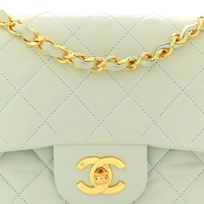Chanel Lambskin Quilted Small Double Flap Light Green 9 of 16
