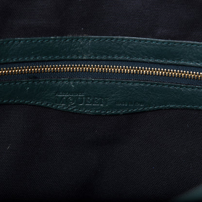 Alexander McQueen Calfskin Whipstitch Folk Tote Bag Dark Green Bottle 12 of 13