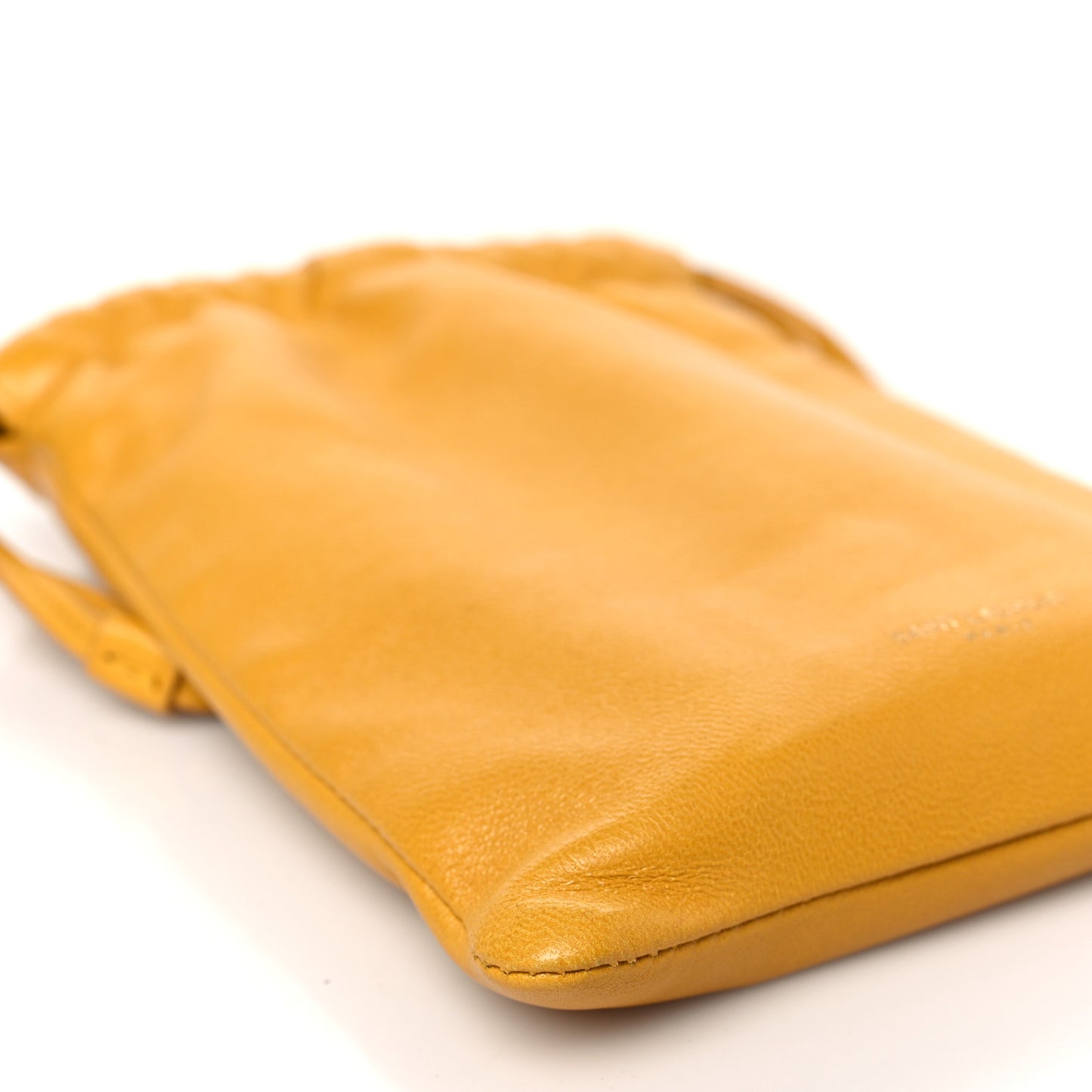 Lambskin Paris Drawstring Pouch Saffran
