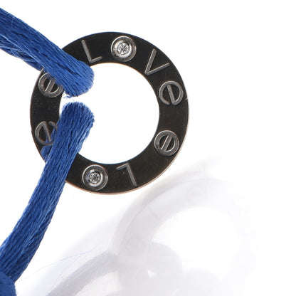 Cartier 18K White Gold Diamond LOVE Adjustable Cord Bracelet Royal Blue 4 of 6