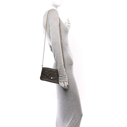 Louis Vuitton Monogram Pochette Felicie Chain Wallet Fuchsia 2 of 19