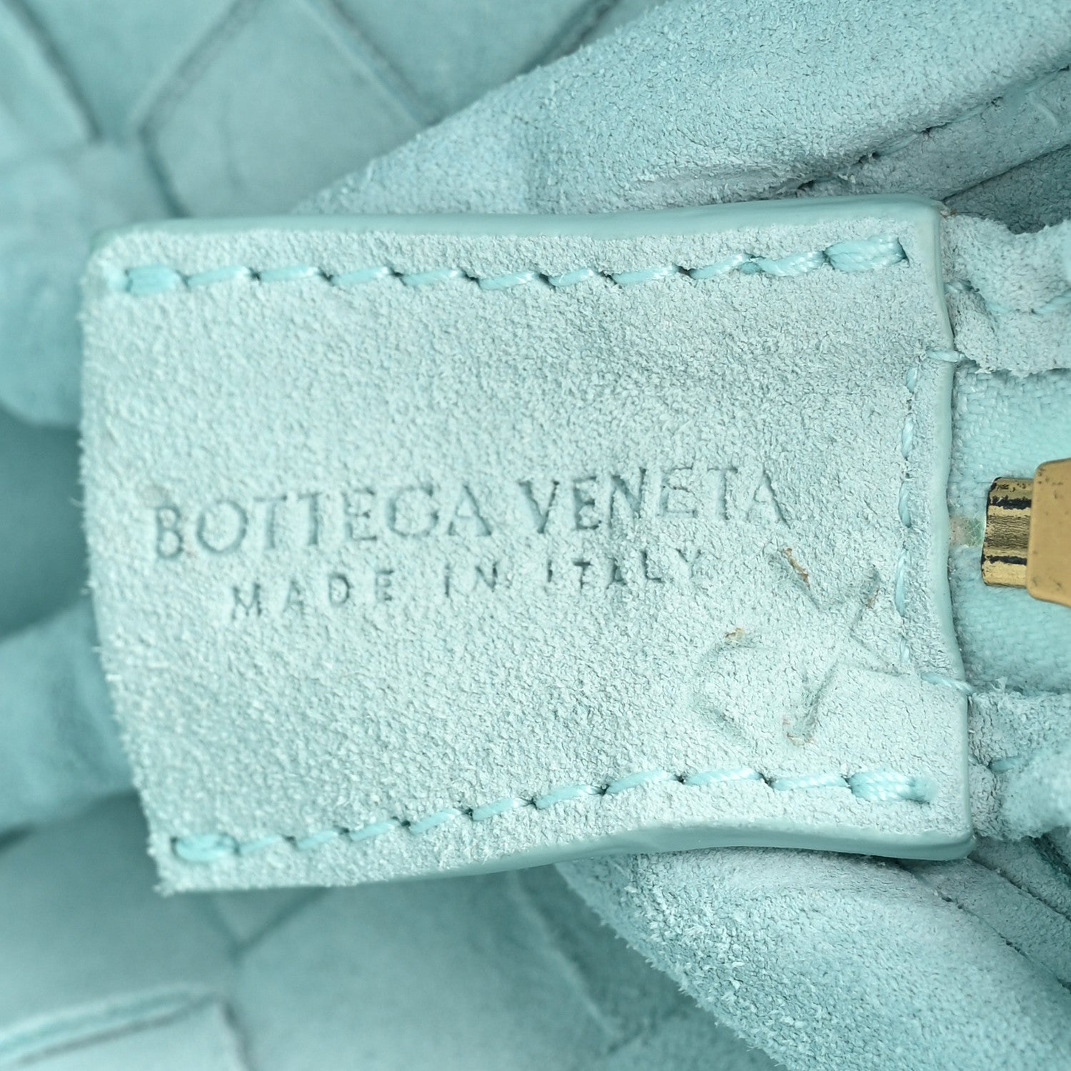 Bottega Veneta Suede Intrecciato Loop Camera Bag Teal 6 of 9