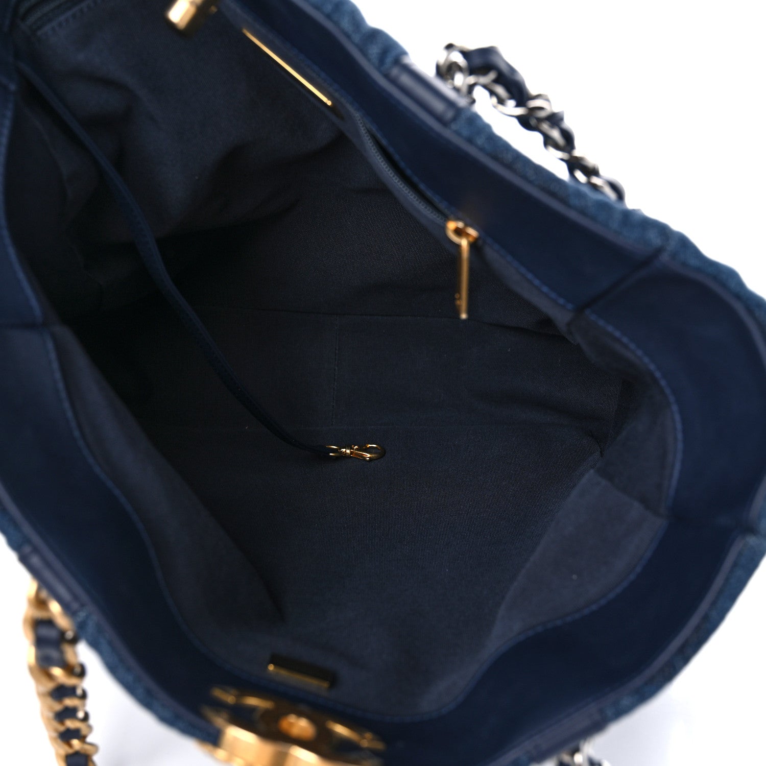 Chanel Denim Quilted Chanel 19 North South Shopping Bag Blue 5 of 11
