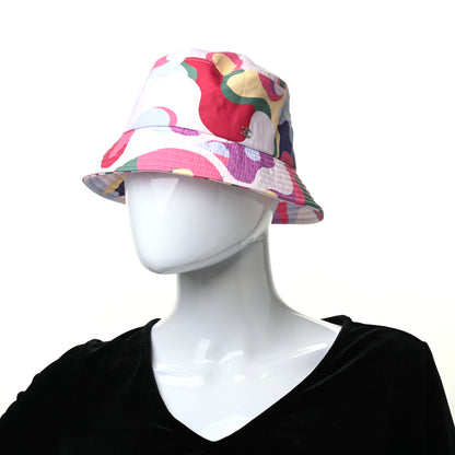 Chanel Cotton Camo Print Bucket Hat S Pink Green Yellow Purple 2 of 5
