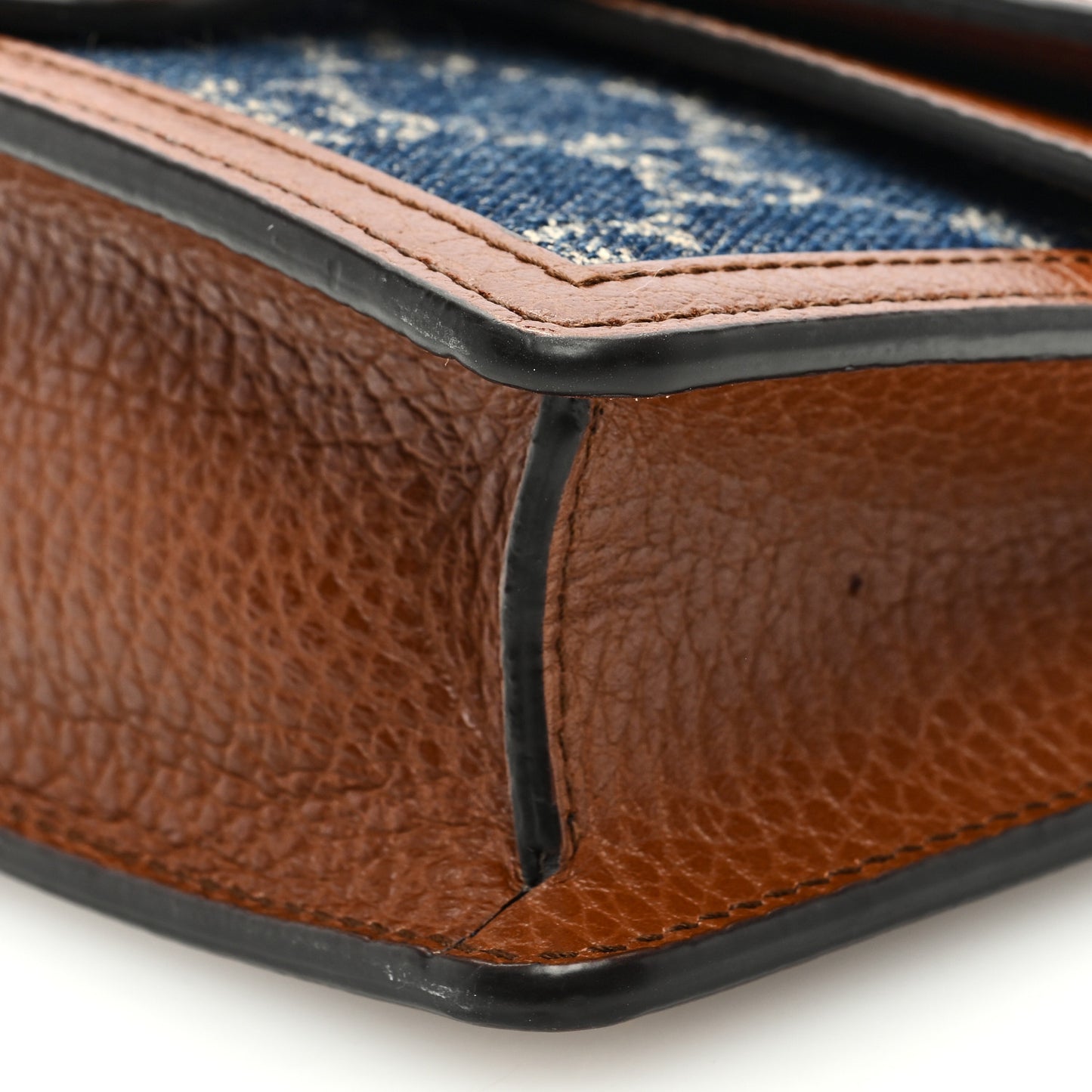 New Denim GG Monogram Dollar Calfskin Enamel Super Mini Dionysus Shoulder Bag Blue Tea Cuir Epilog Electric Blue