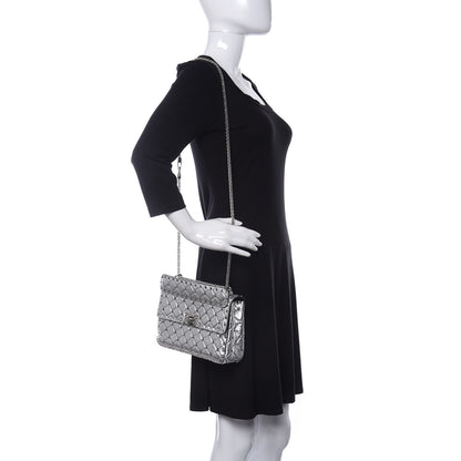 Valentino Garavani Metallic Nappa Medium Rockstud Spike Shoulder Bag Silver 2 of 9
