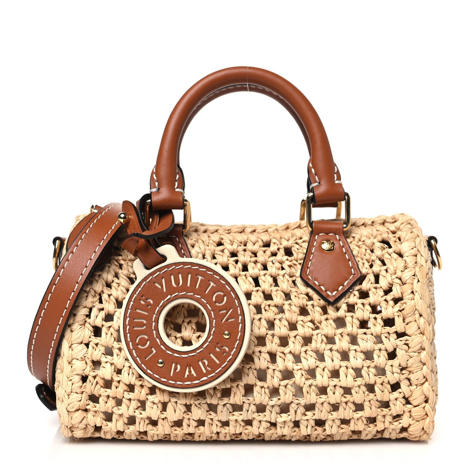 Louis Vuitton Raffia Nano Speedy Natural Tan 1 of 8
