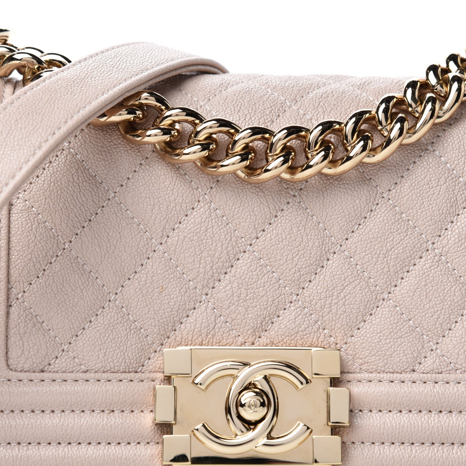Chanel Caviar Quilted Small Boy Flap Light Beige 11 of 11