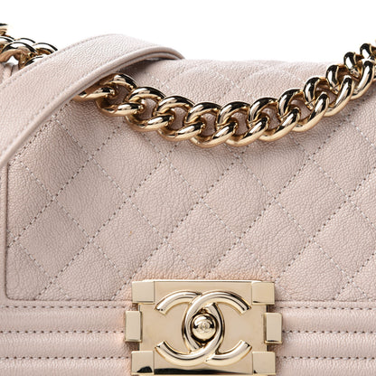 Chanel Caviar Quilted Small Boy Flap Light Beige 11 of 11
