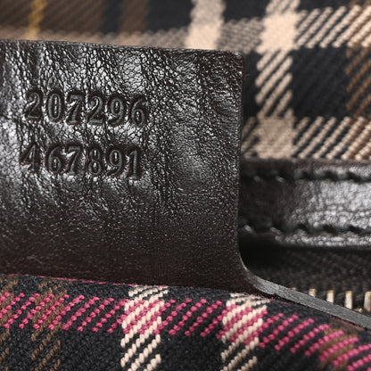 Gucci Crystal Monogram Studded Large Babouska Boston Dark Brown 7 of 10