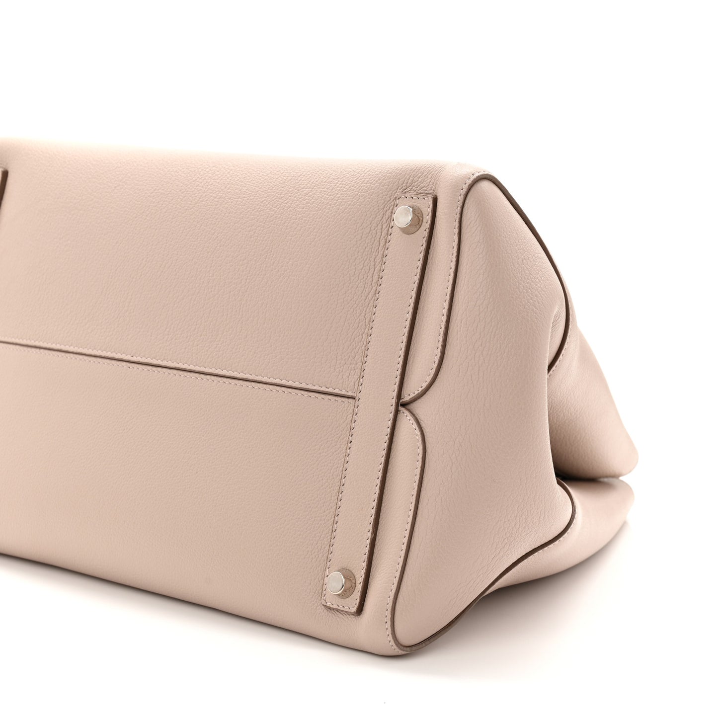 Supple Grained Calfskin Large Open Bar Tote Rose Poudre