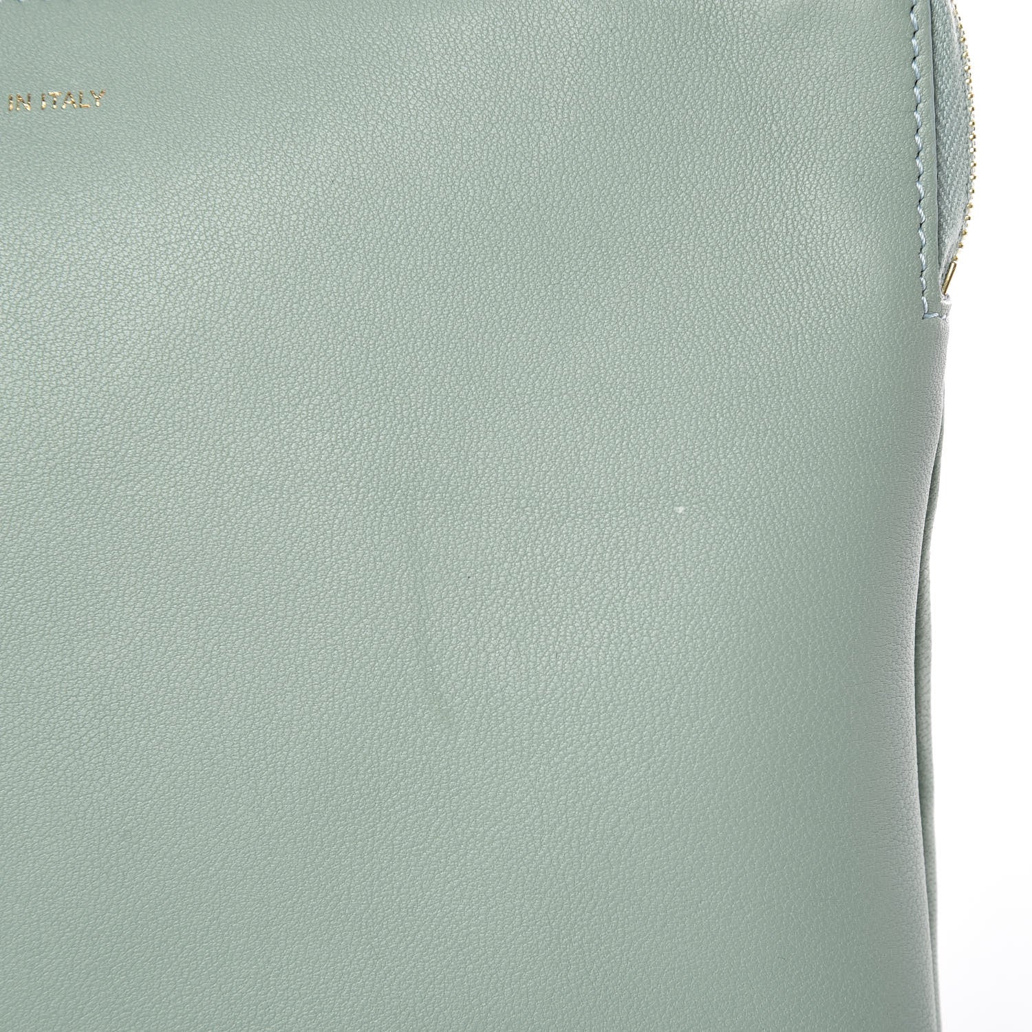 Celine Plastic Bag with Cloudy Lambskin Solo Zip Pouch Clutch Celadon 16 of 16