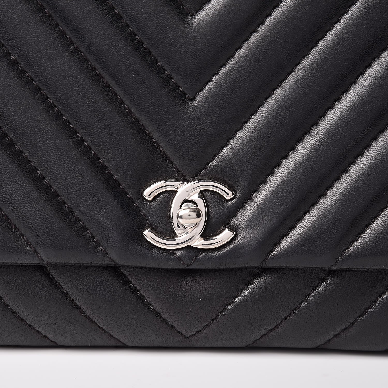 Chanel Lambskin Chevron Quilted Single Flap Black 13 of 13