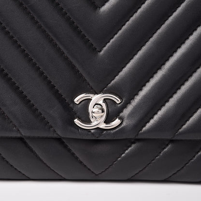 Chanel Lambskin Chevron Quilted Single Flap Black 13 of 13