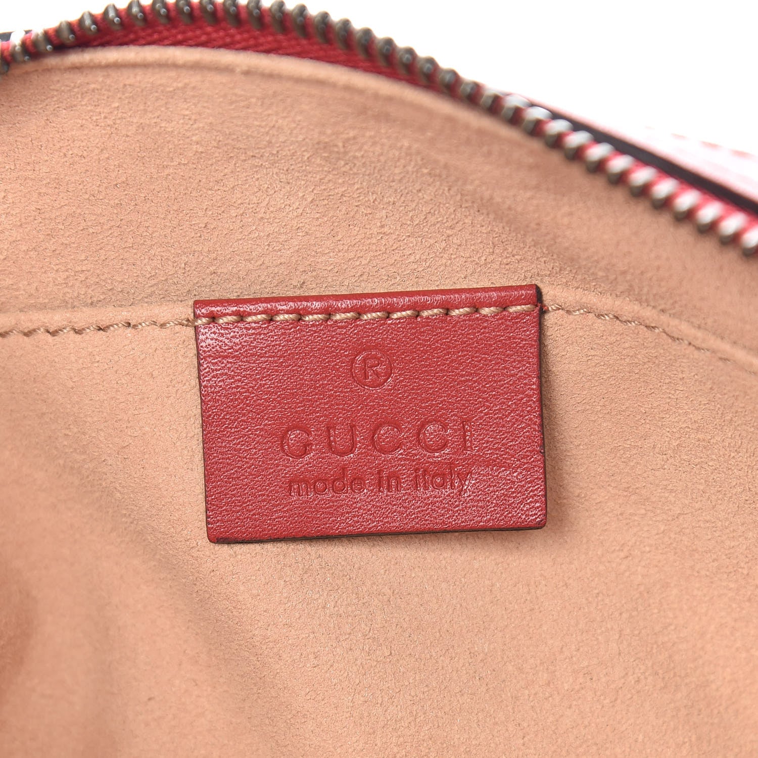 Gucci Calfskin Matelasse GG Marmont Cosmetic Case Hibiscus Red 6 of 7
