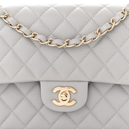 Chanel Caviar Quilted Medium Double Flap Grey 8 of 11