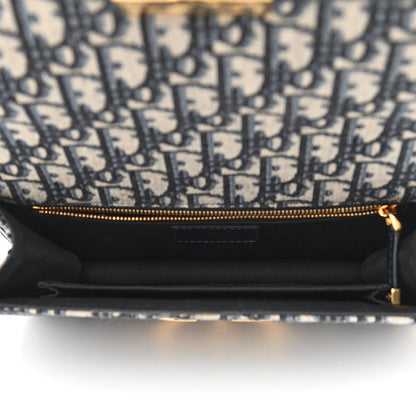 Christian Dior Oblique 30 Montaigne Chain Flap Bag Blue 5 of 10