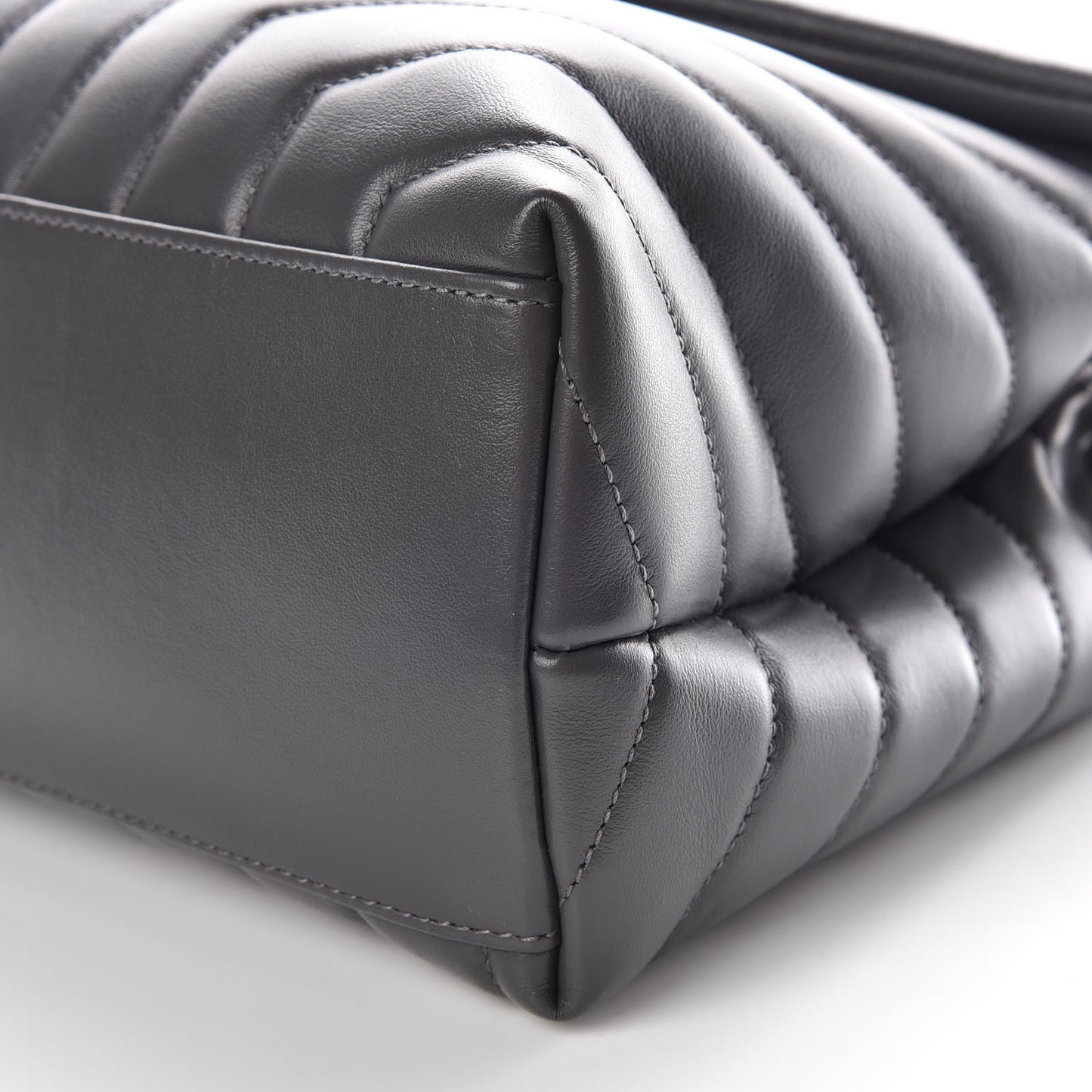 Calfskin Y Quilted Monogram Medium Loulou Chain Satchel Asphalt