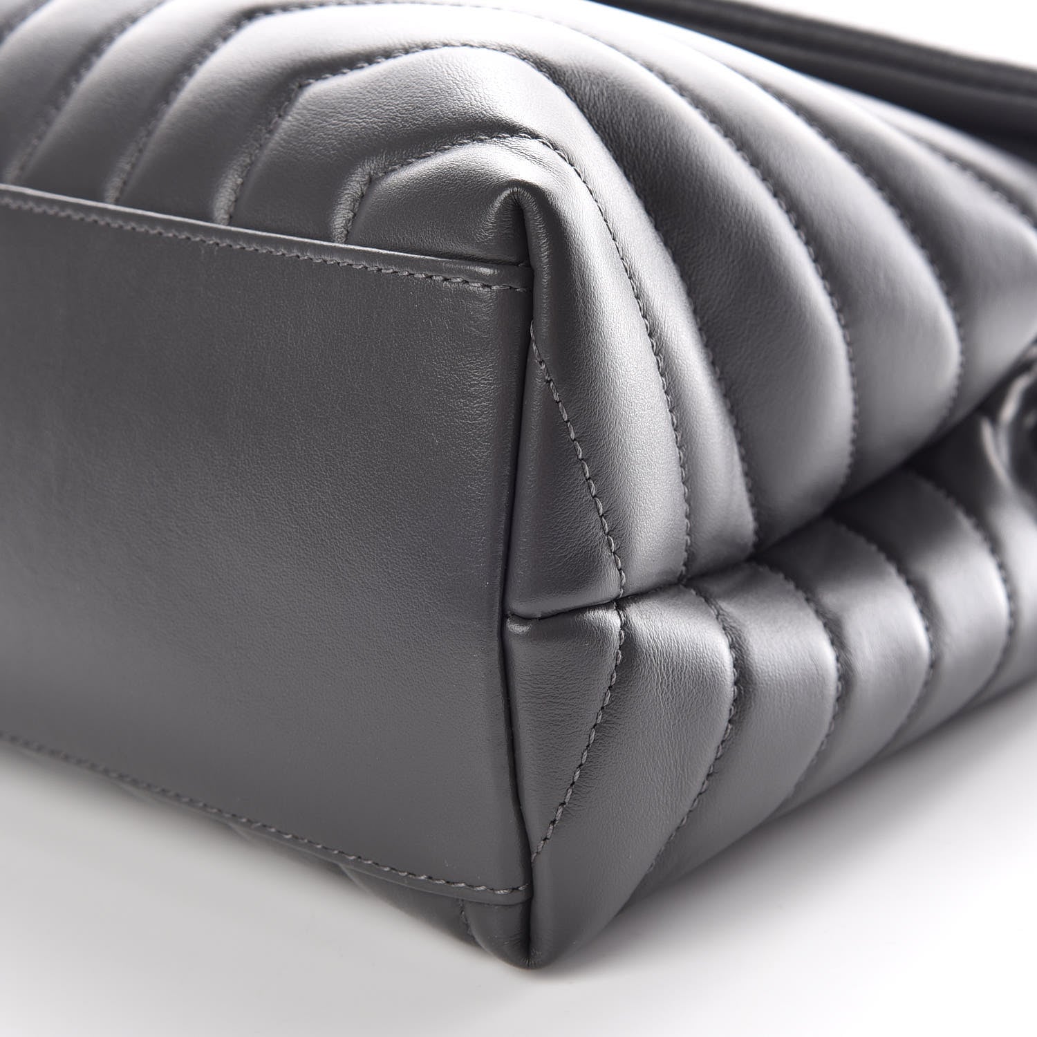 Saint Laurent Calfskin Y Quilted Monogram Medium Loulou Chain Satchel Asphalt 5 of 9