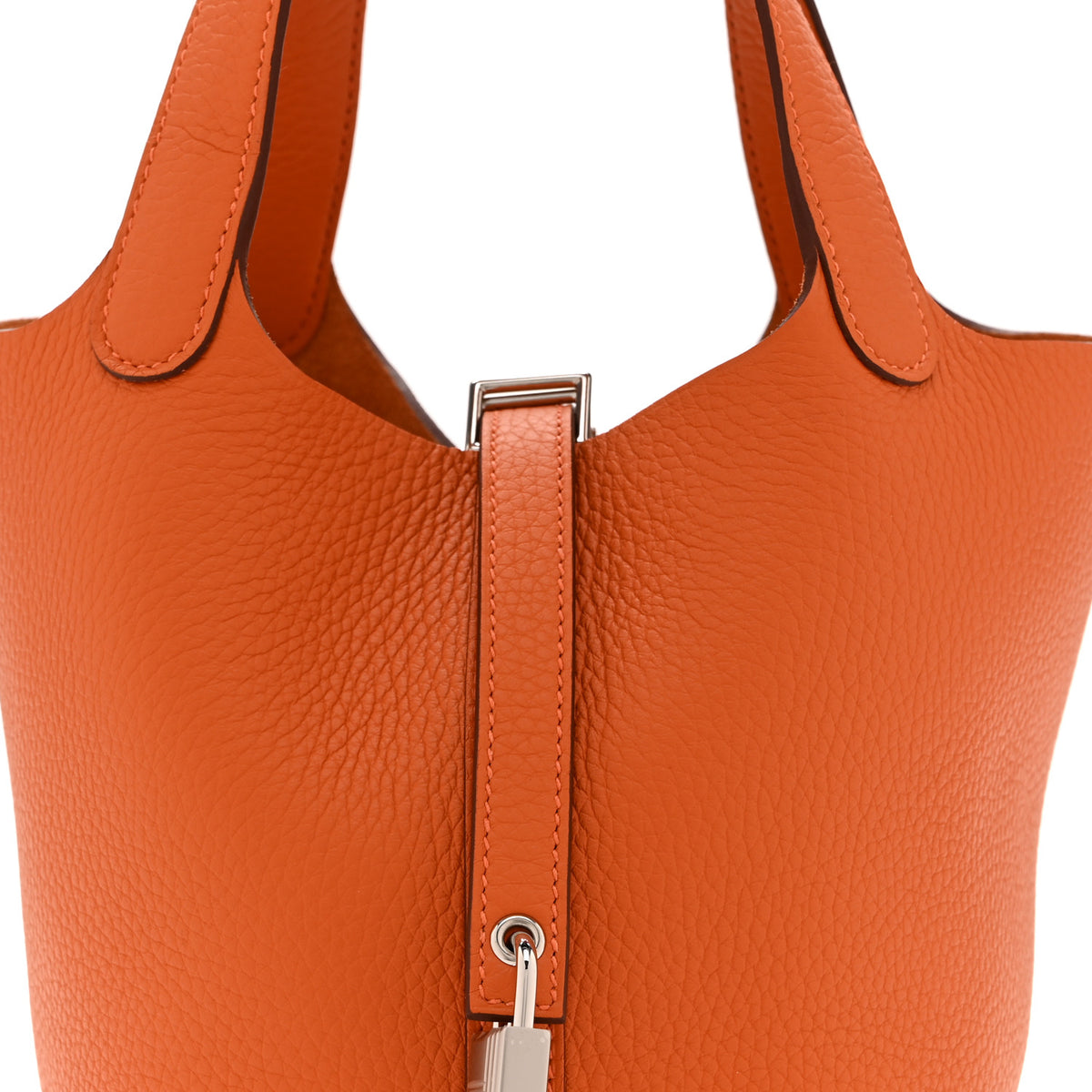 Taurillon Clemence Picotin Lock 18 PM Orange