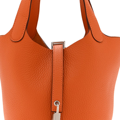 Hermes Taurillon Clemence Picotin Lock 18 PM Orange 8 of 10