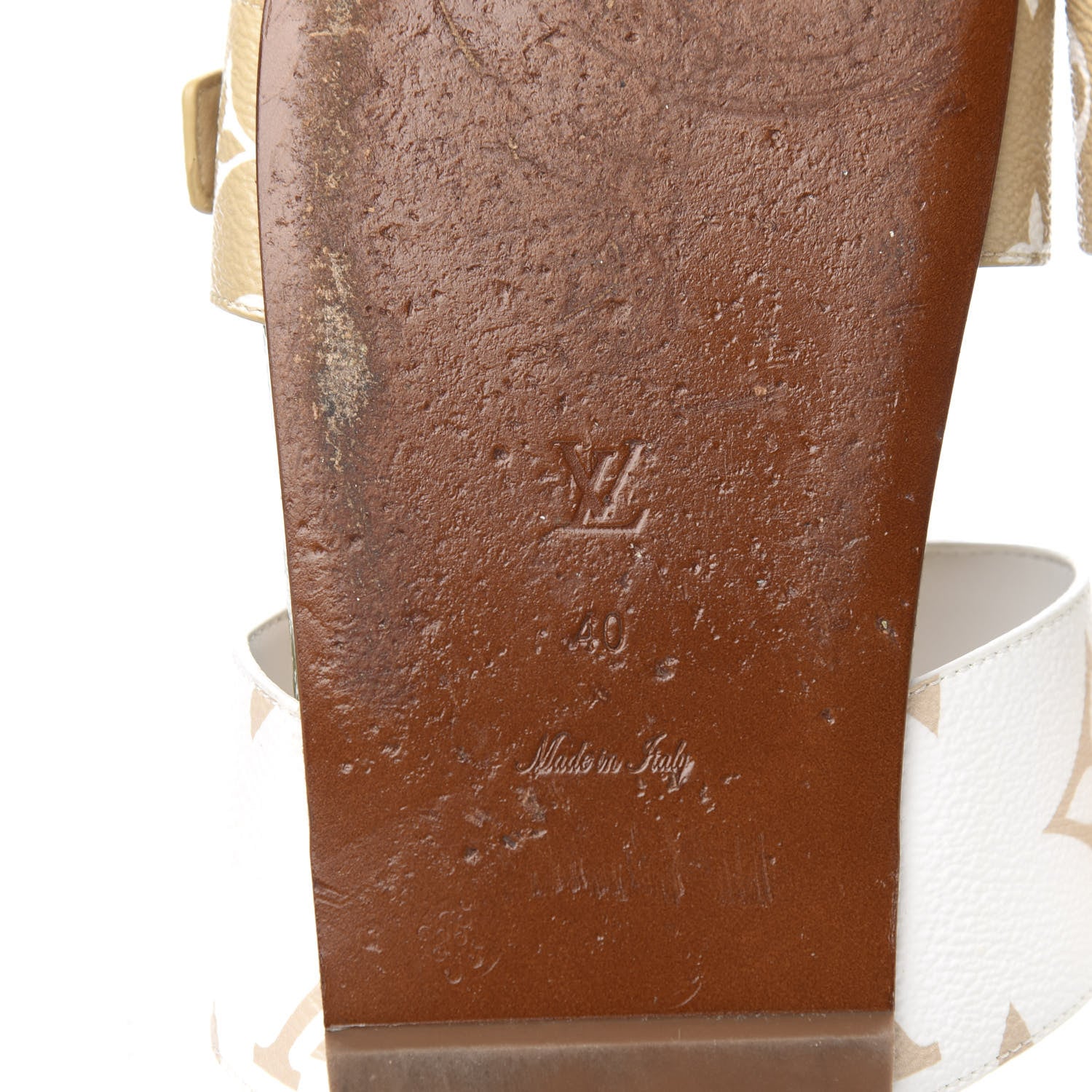 Louis Vuitton Monogram Giant Bom Dia Flat Mule Sandals 40 White Moka 8 of 10