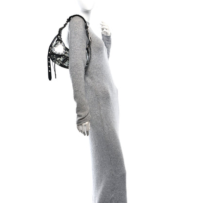 Balenciaga Agneau Arena Graffiti Small Le Cagole Shoulder Bag Black White 2 of 11