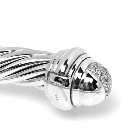 David Yurman Sterling Silver Diamond 7mm Cable Classics Bracelet 4 of 4