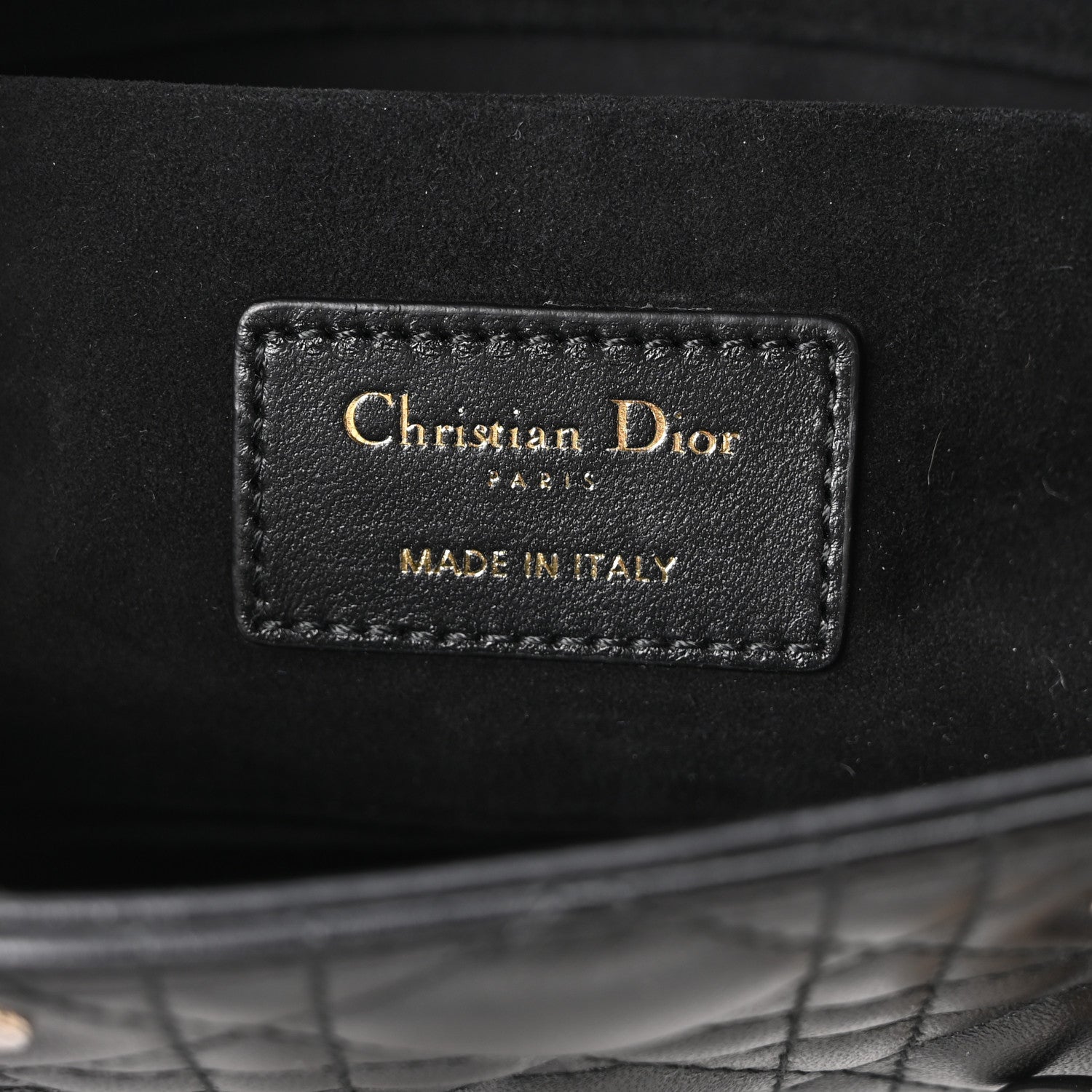 Christian Dior Lambskin Cannage Medium Lady D-Joy Black 6 of 10