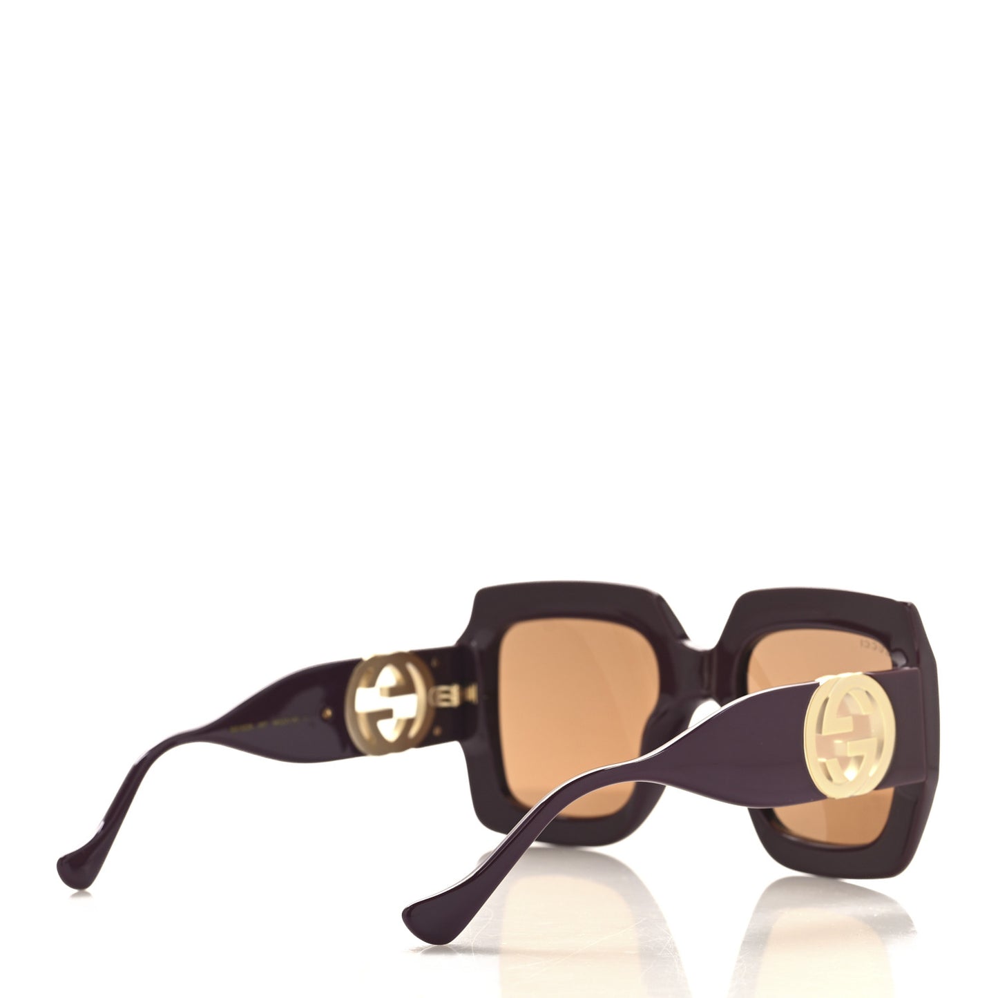 Acetate Rectangular Frame Chain Sunglasses GG1022S Burgundy