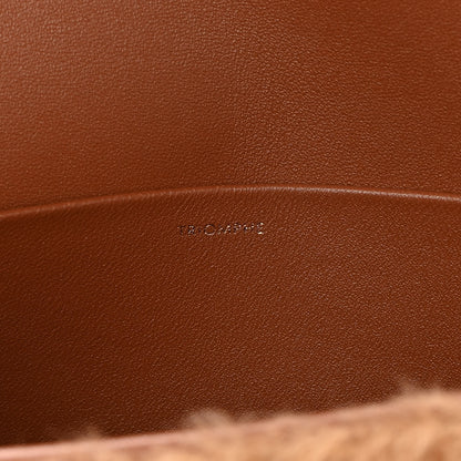 Celine Calfskin Triomphe Fluffy Shearling Bag Beige 7 of 12