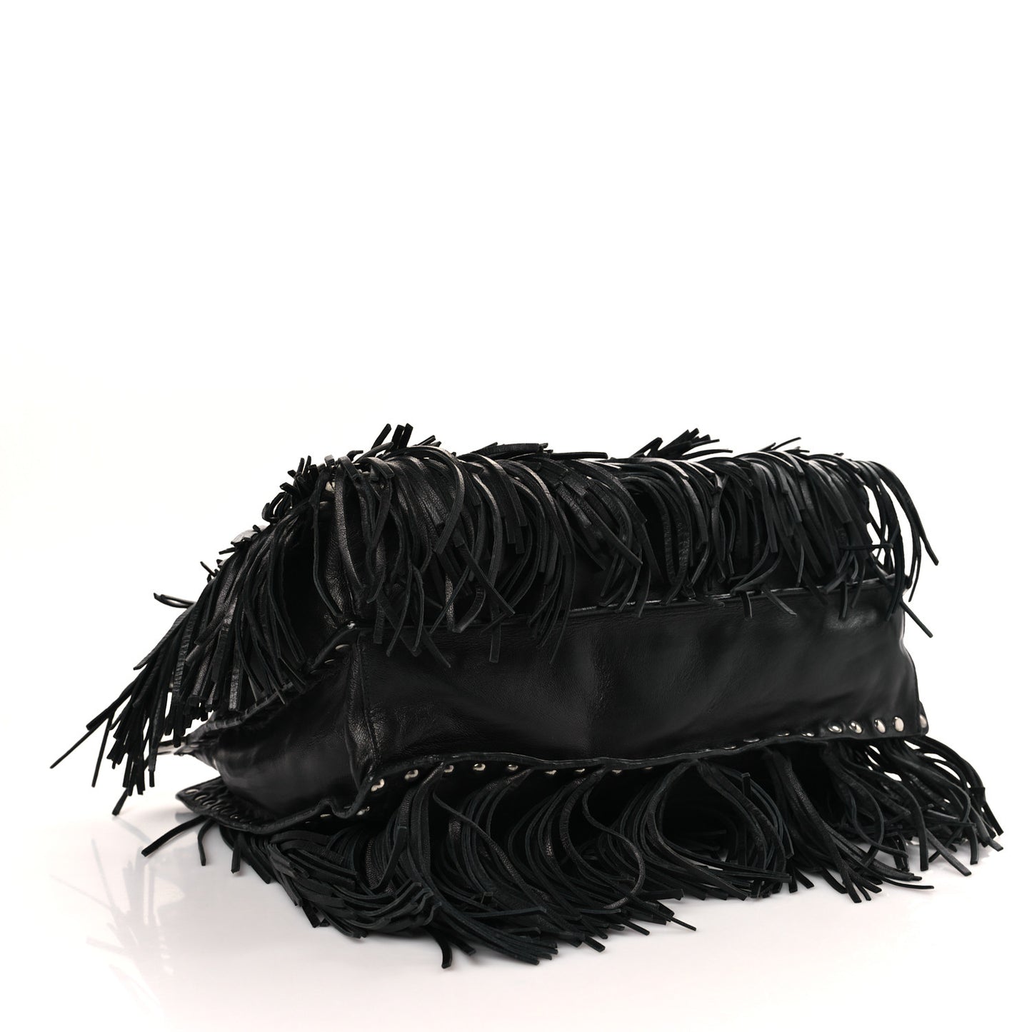 Nappa Fringe Tote Black