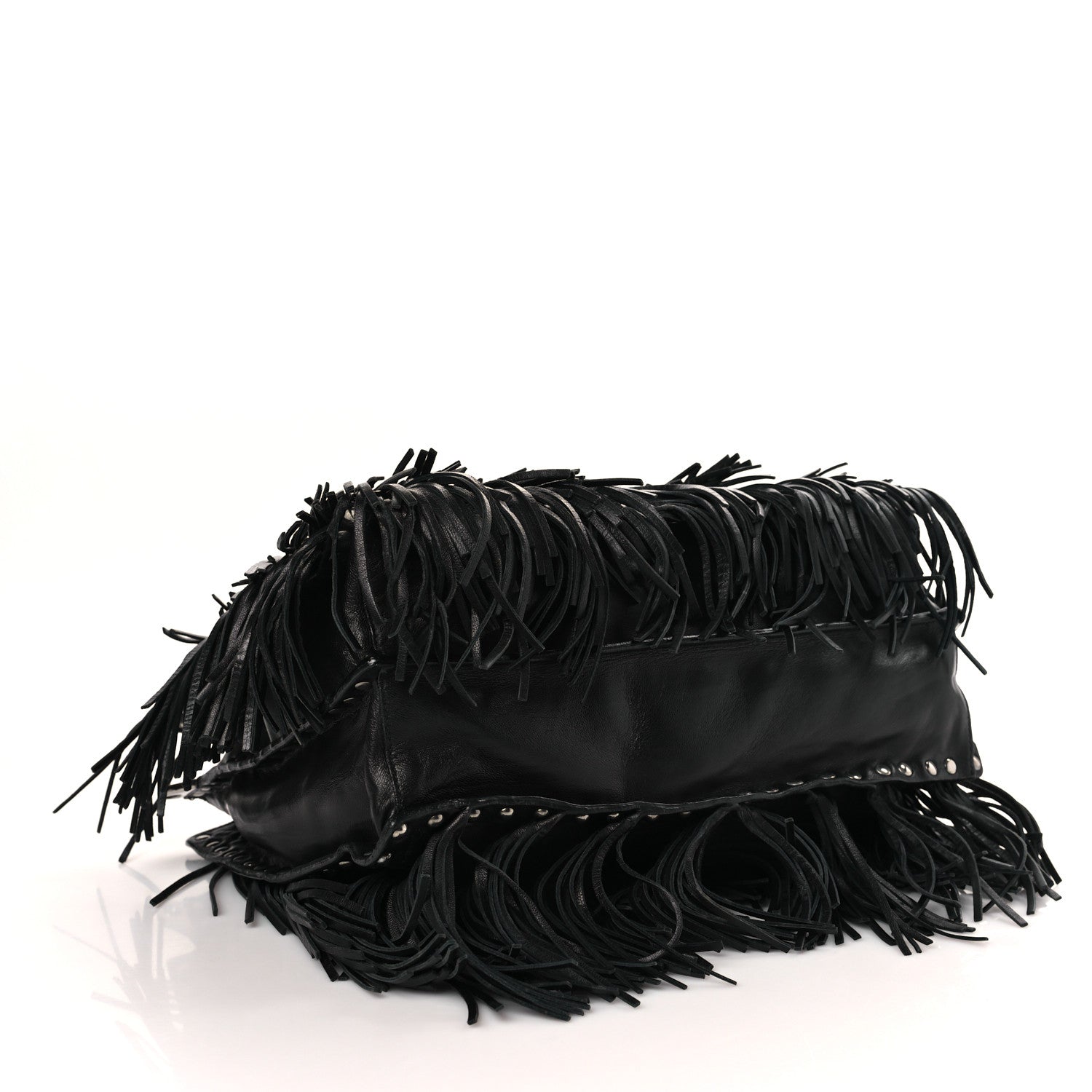 Prada Nappa Fringe Tote Black 4 of 10