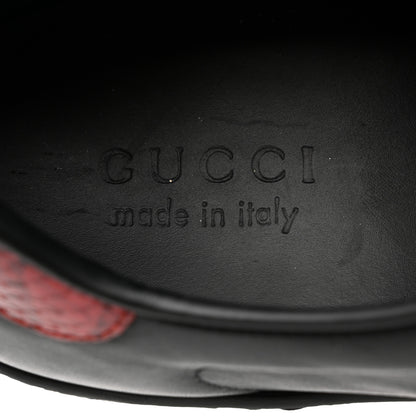 Gucci Miro Soft Calfskin Ayers Web Mens Ace Sneakers 9 Black Rosso 7 of 10