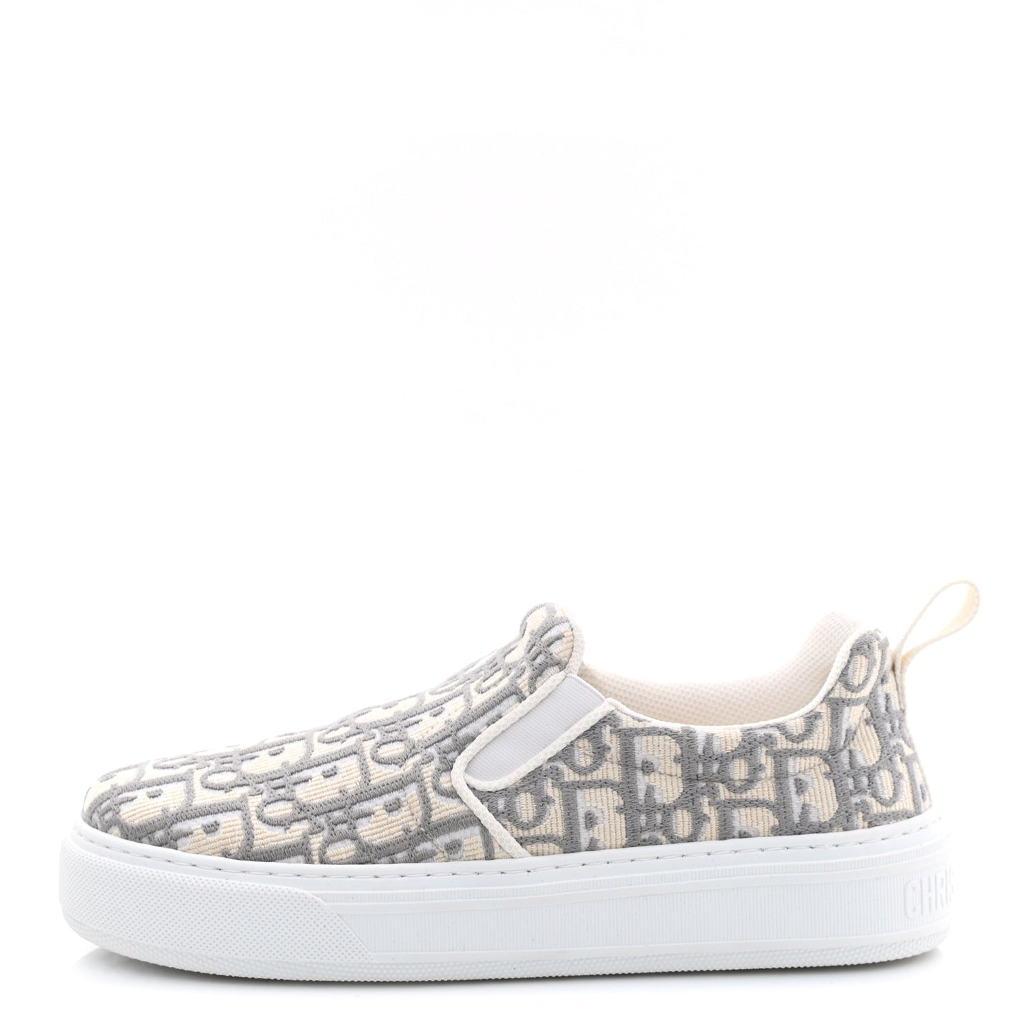 Canvas Oblique Embroidered Womens Solar Slip On Sneakers 37 Grey Stone
