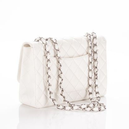 Chanel Caviar Quilted Jumbo Single Flap White 3 of 8