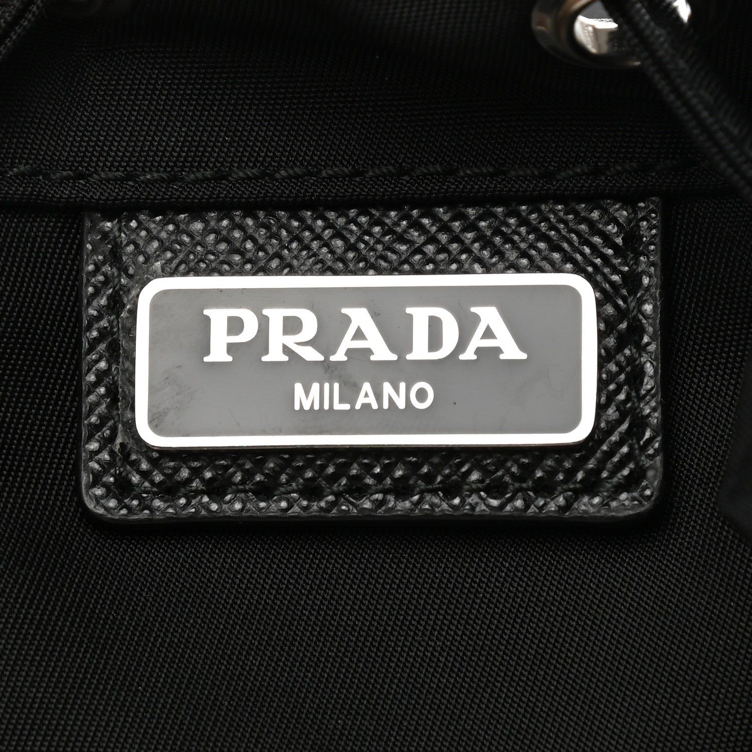 Prada Saffiano Tessuto Nylon Vela Bucket Wristlet Black 6 of 6