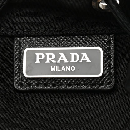 Prada Saffiano Tessuto Nylon Vela Bucket Wristlet Black 6 of 6
