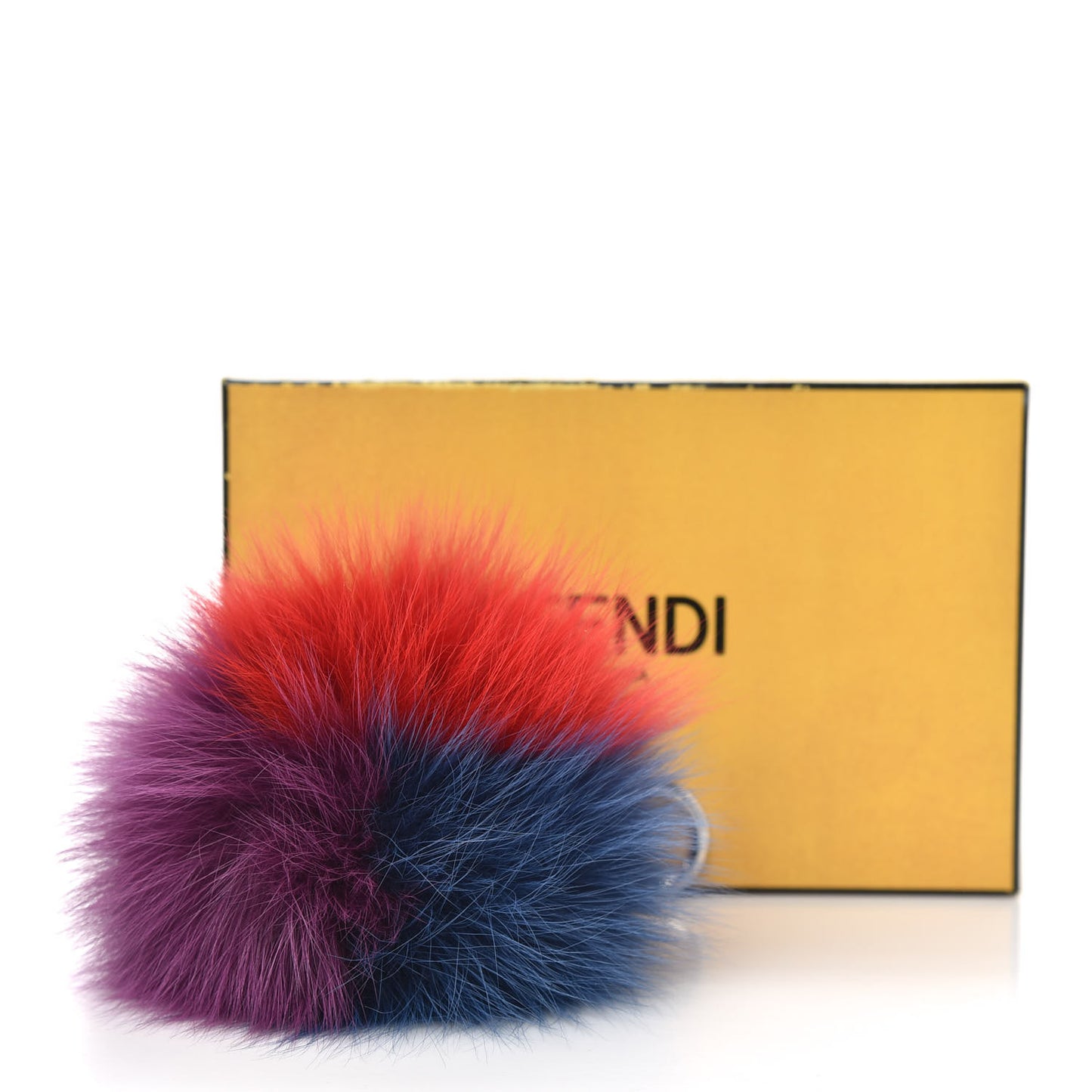 Fox Fur Pom Pom Bag Charm Shadow Violet