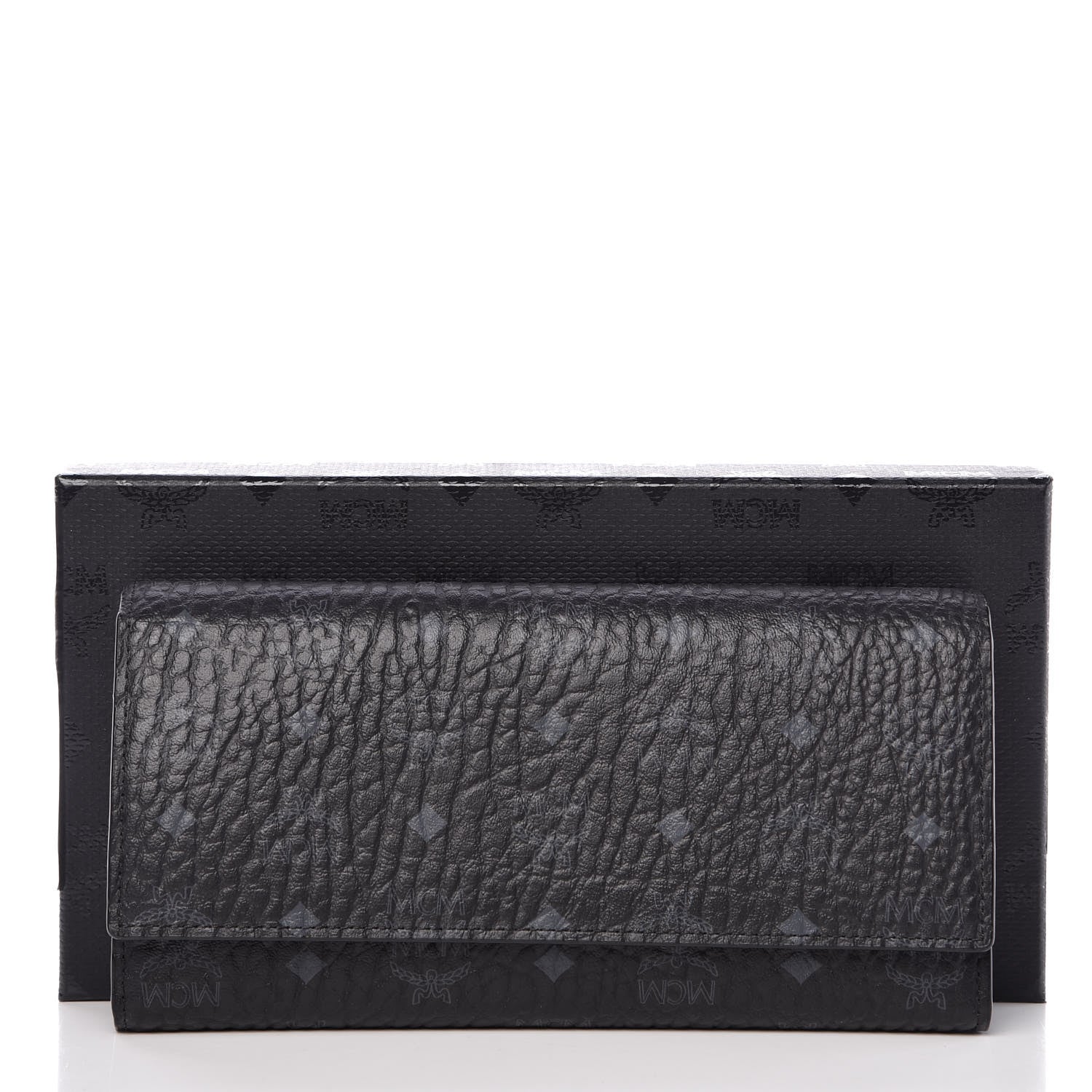 MCM Visetos Continental Flap Wallet Black 9 of 9