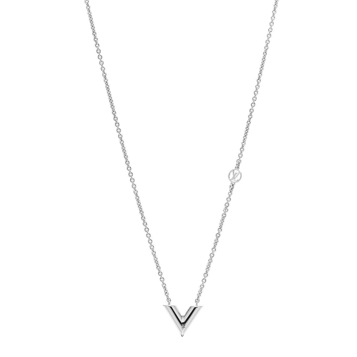 Louis Vuitton Metal Essential V Supple Necklace Silver 1 of 4