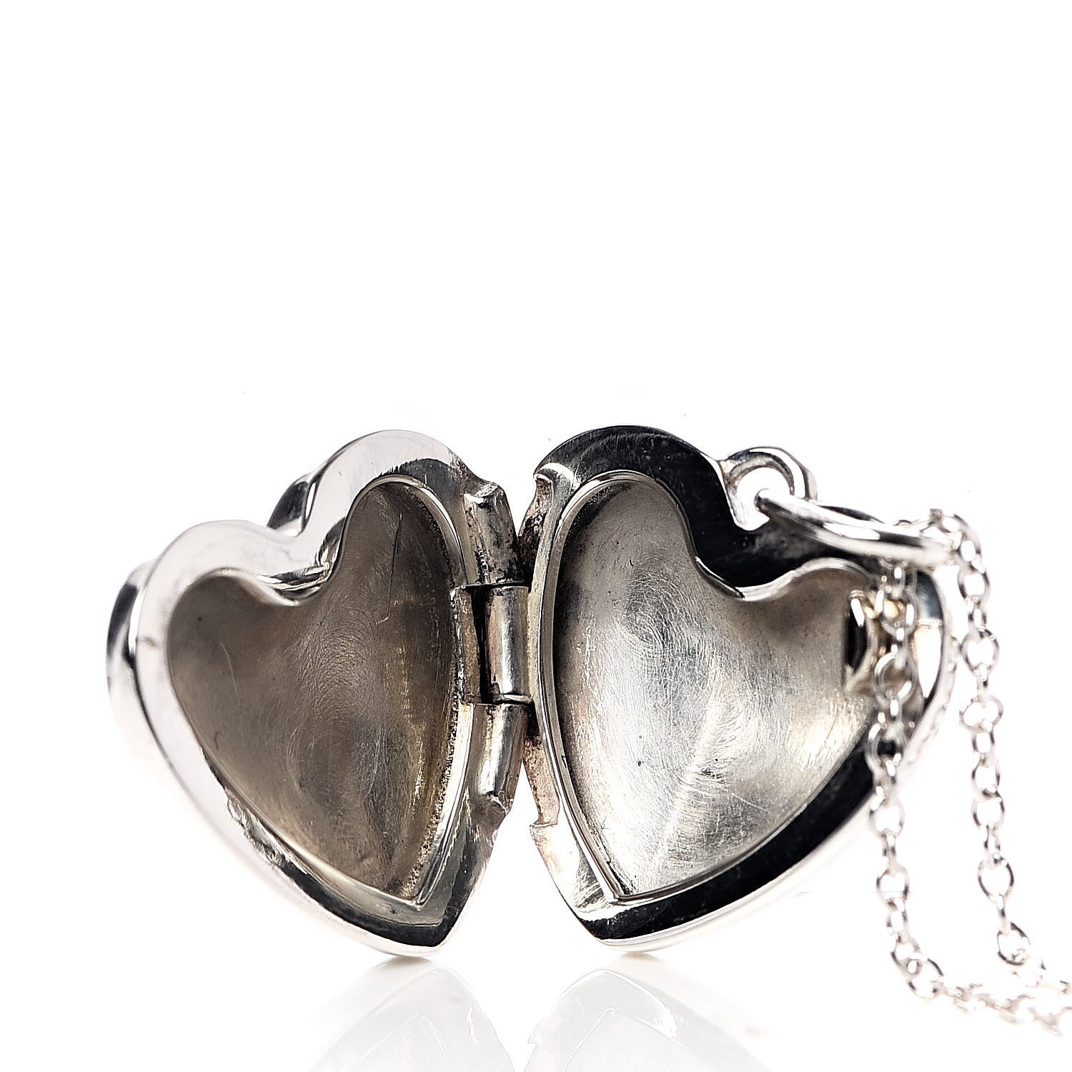 Tiffany Sterling Silver I Love You Heart Locket Pendant Necklace 8 of 9