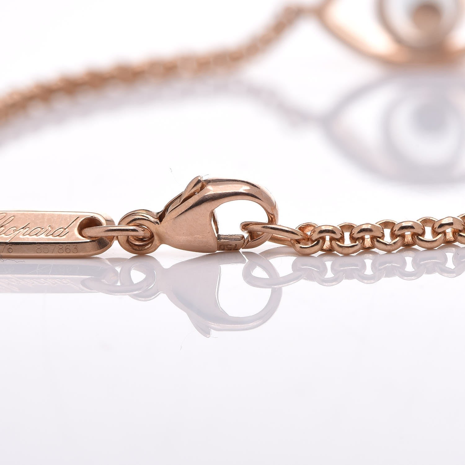 Chopard 18K Rose Gold Diamond Good Luck Charms Eye Bracelet 5 of 8
