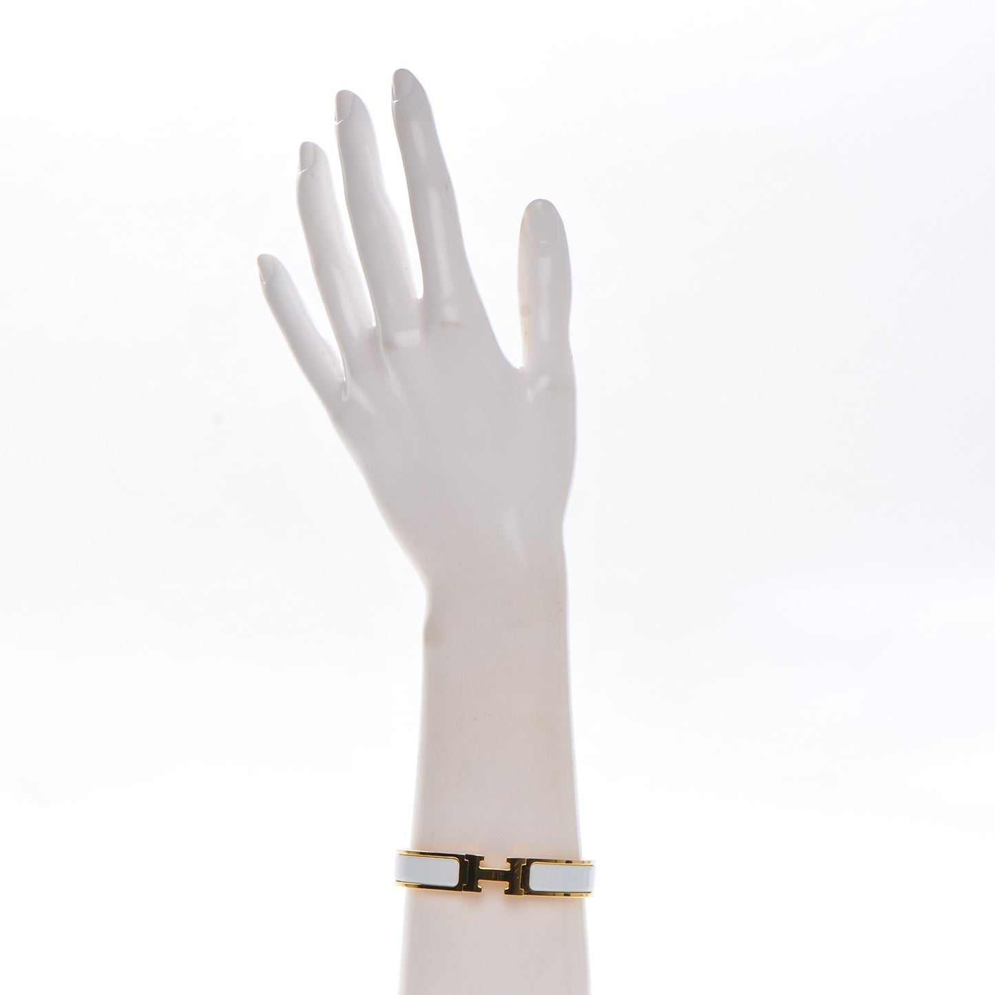 Enamel Narrow Clic Clac H Bracelet GM White
