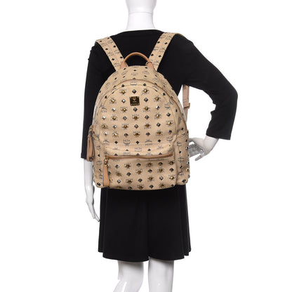 MCM Visetos Medium Studded Stark Backpack Beige 2 of 11